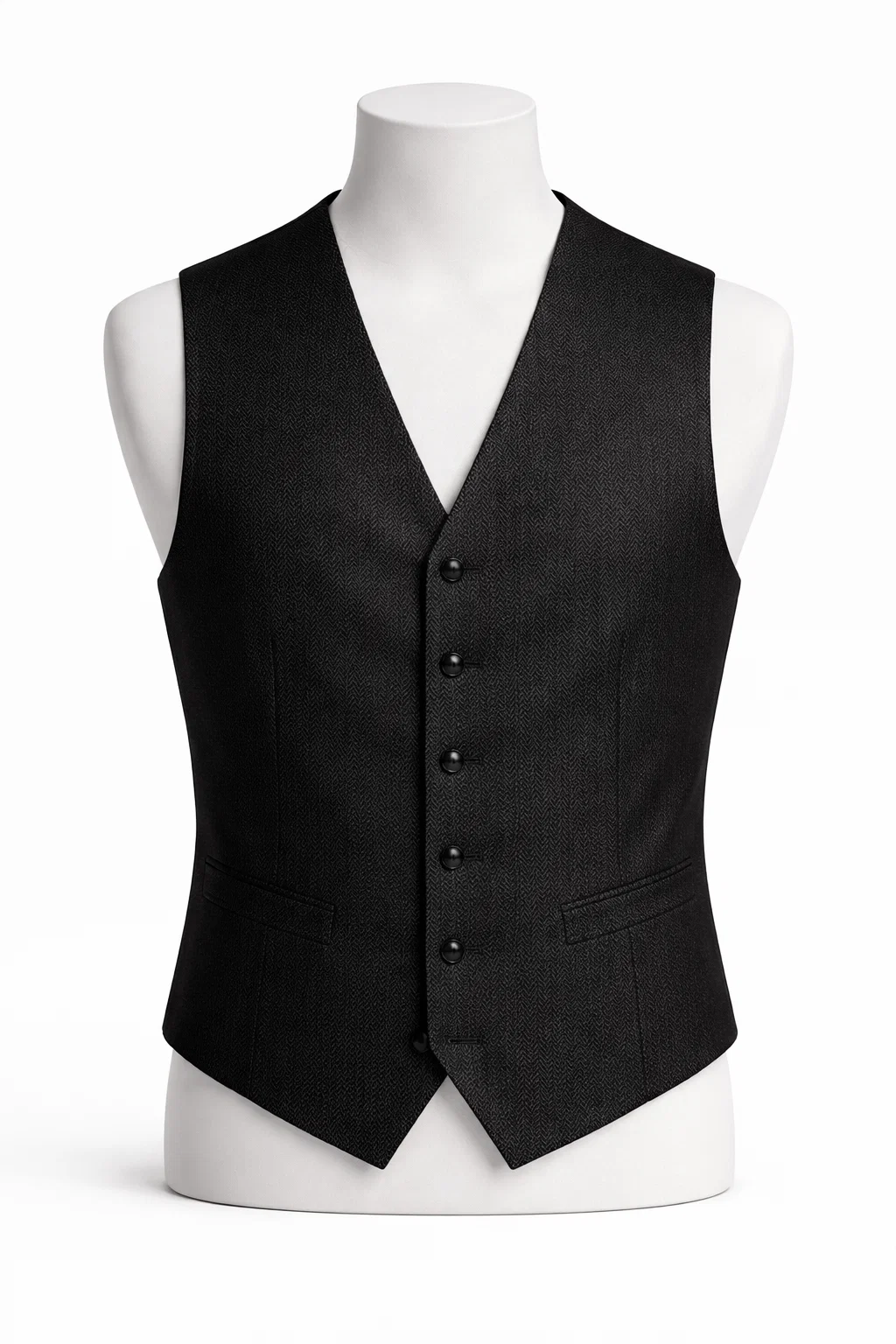 H/BONE VEST BLACK