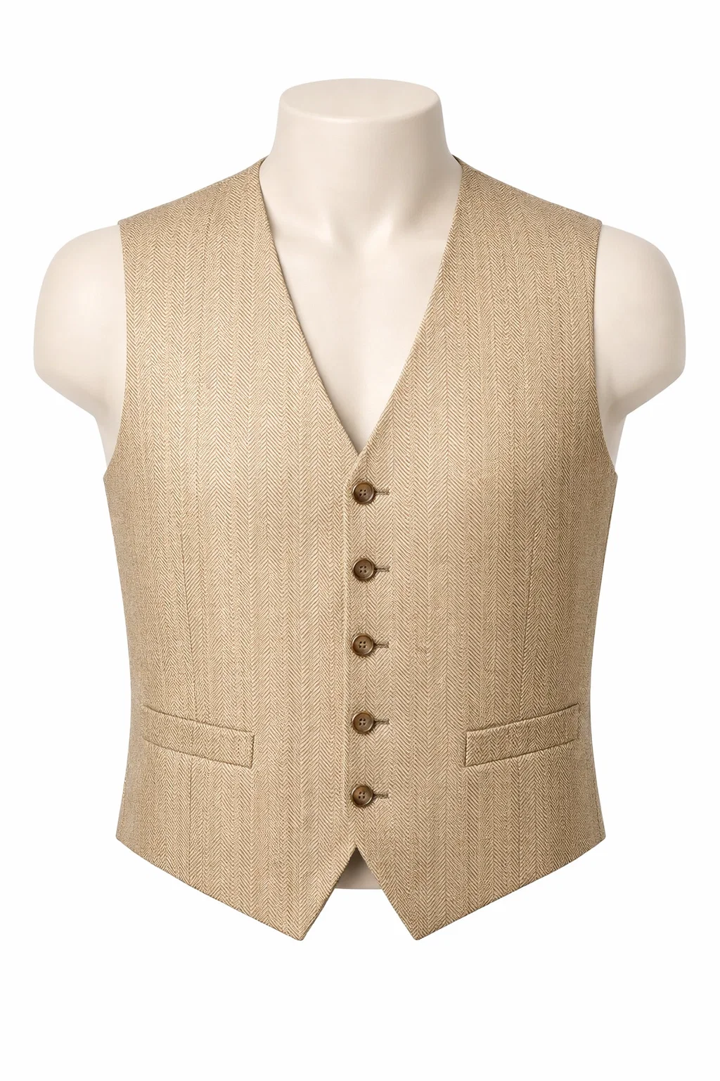 H/BONE VEST CHAMPAGNE