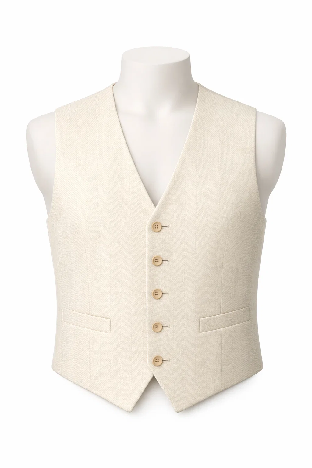 H/BONE VEST IVORY