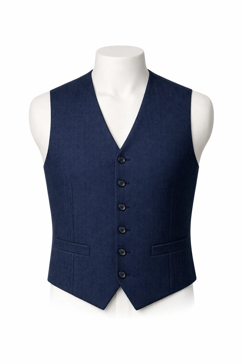 H/BONE VEST NAVY