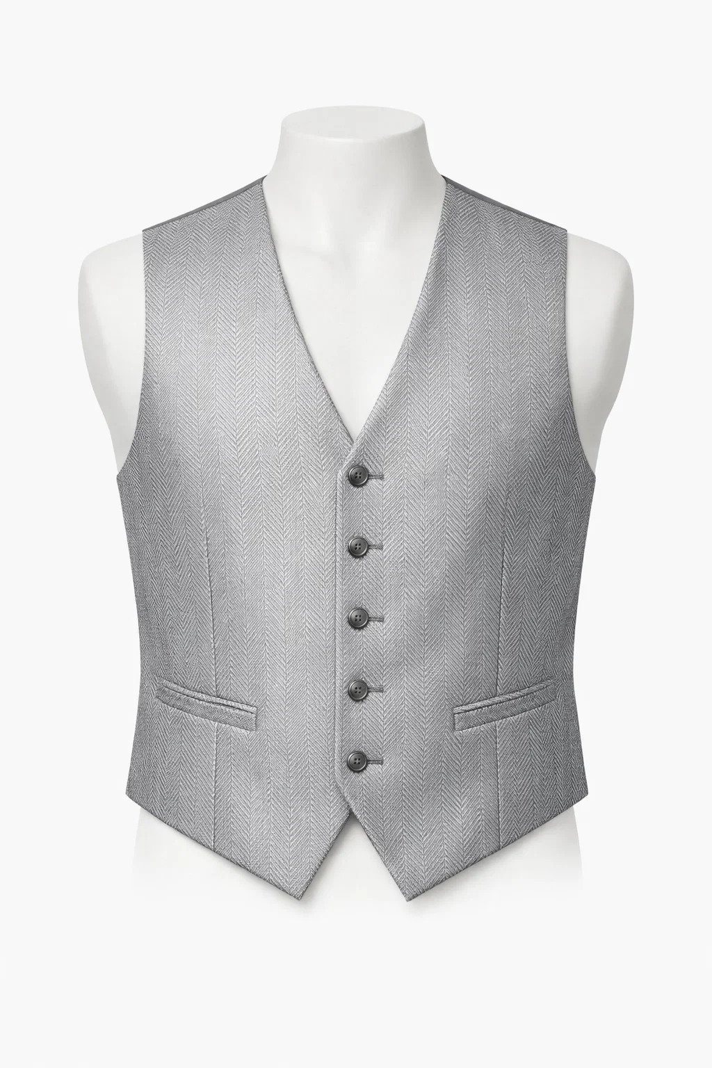 H/BONE VEST SILVER