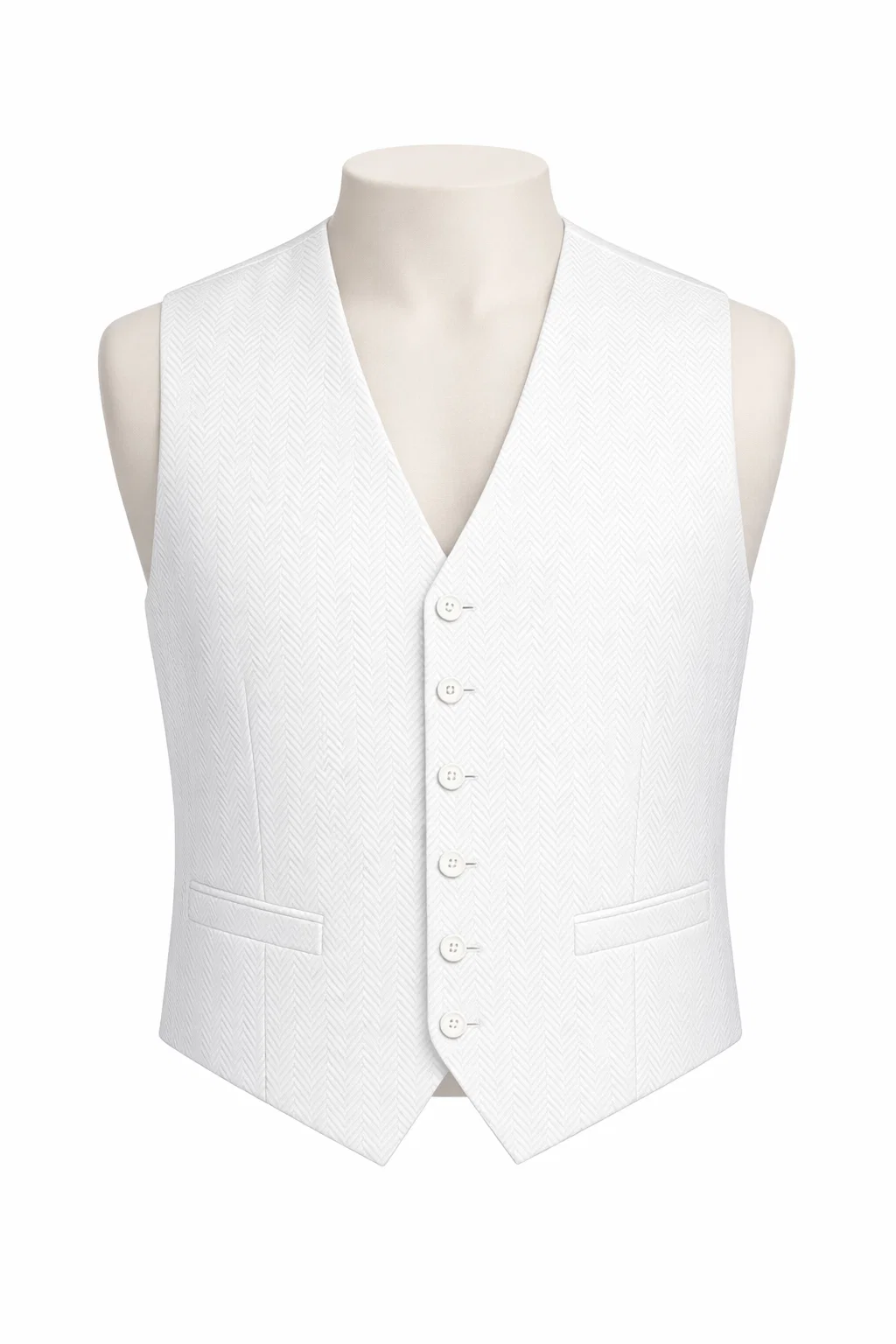 H/BONE VEST WHITE